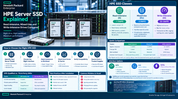 HPE Server SSD Explained: Read-Intensive Mixed-Use and Write-Intensive Drives Compared